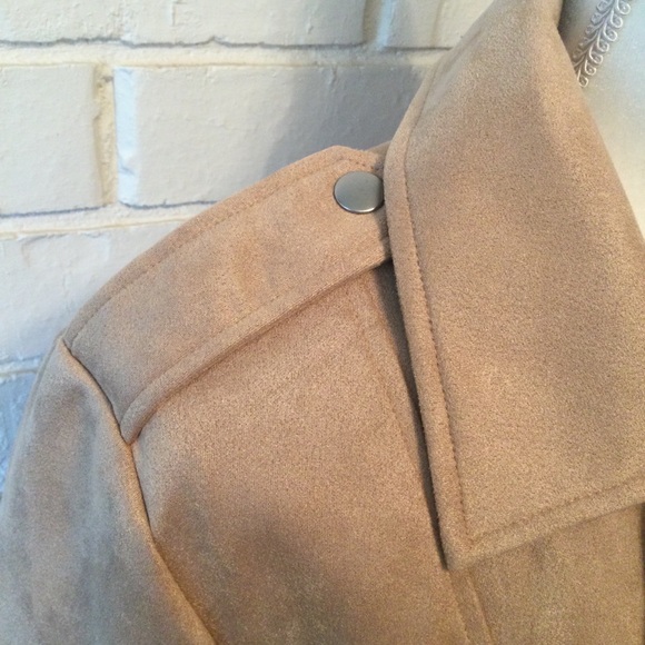 Steve Madden Ladies Suede Moto Tan Jacket Size large - Picture 3 of 6